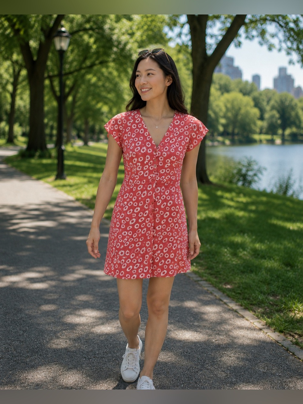 Rails Helena Cardinal Daisies Dress Red White Floral Mini M Medium